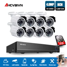 AHCVBIVN 8CH 4MP 1080P HDMI DVR Kit AHD CCTV System 4.0MP Indoor Outdoor Security Camera P2P Video Surveillance System Kit