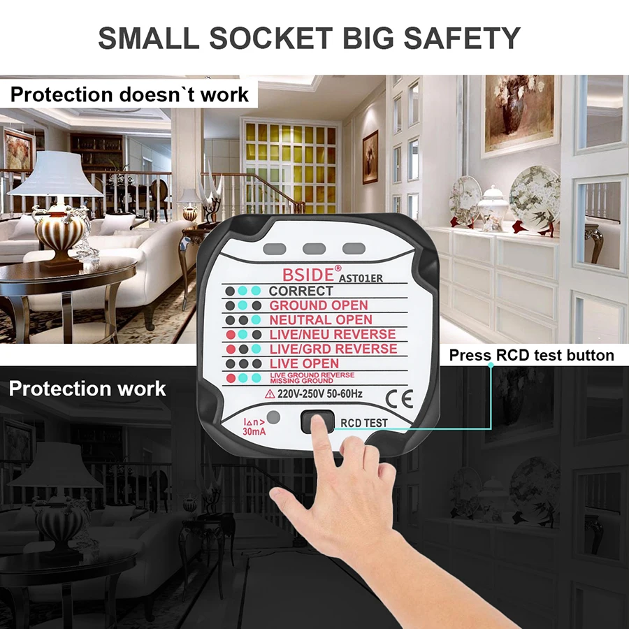 

M153 Household Electrical Safety Check Socket Tester AST01