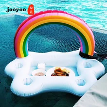 Летняя Вечеринка ведро Радуга облако держатель надувной бассейн поплавок пиво питьевой охладитель стол бар лоток пляж плавательный кольцо jooyoo