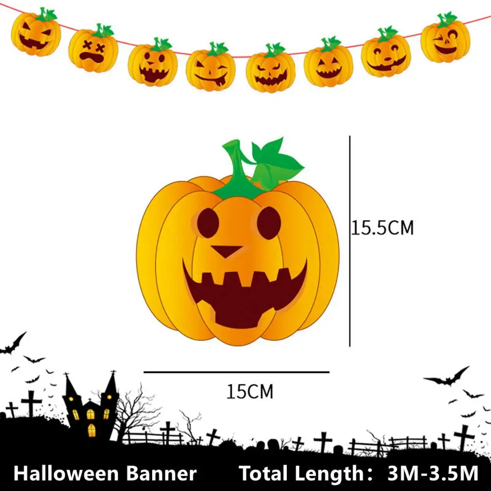 Taoup страшный череп Тыква Хэллоуин баннеры ткань страшная Гирлянда Декор Хэллоуин вечерние аксессуары реквизит флаги и баннеры