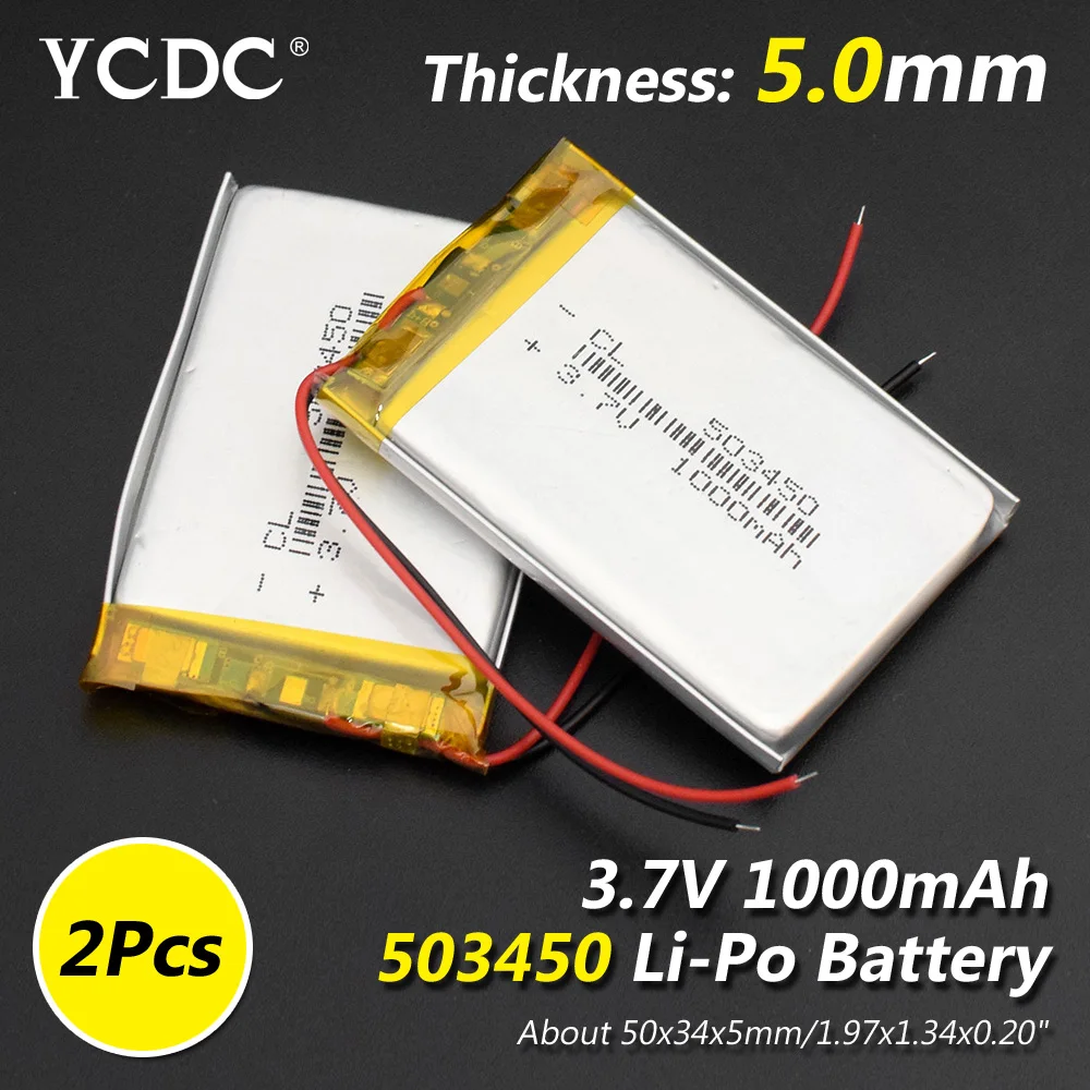 Модель 503450 3 7 v 1000mAh литий ионная Lipo ячейка полимерная аккумуляторная батарея для
