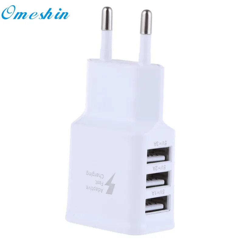 

HL 2016 Travel 5V 2A 3Ports USB EU Wall AC Adptive Fast charger Adapter for Samsung FEB09