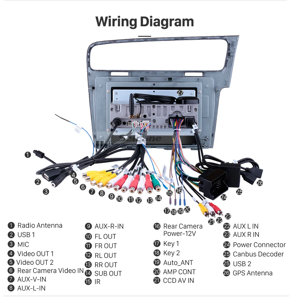 Top Seicane 1Din 10.1" Android 8.0/8.1 GPS Multimedia Player For 2013 2014 2015 VW Volkswagen GOLF 7 4G Wifi Car Radio Head Unit 24