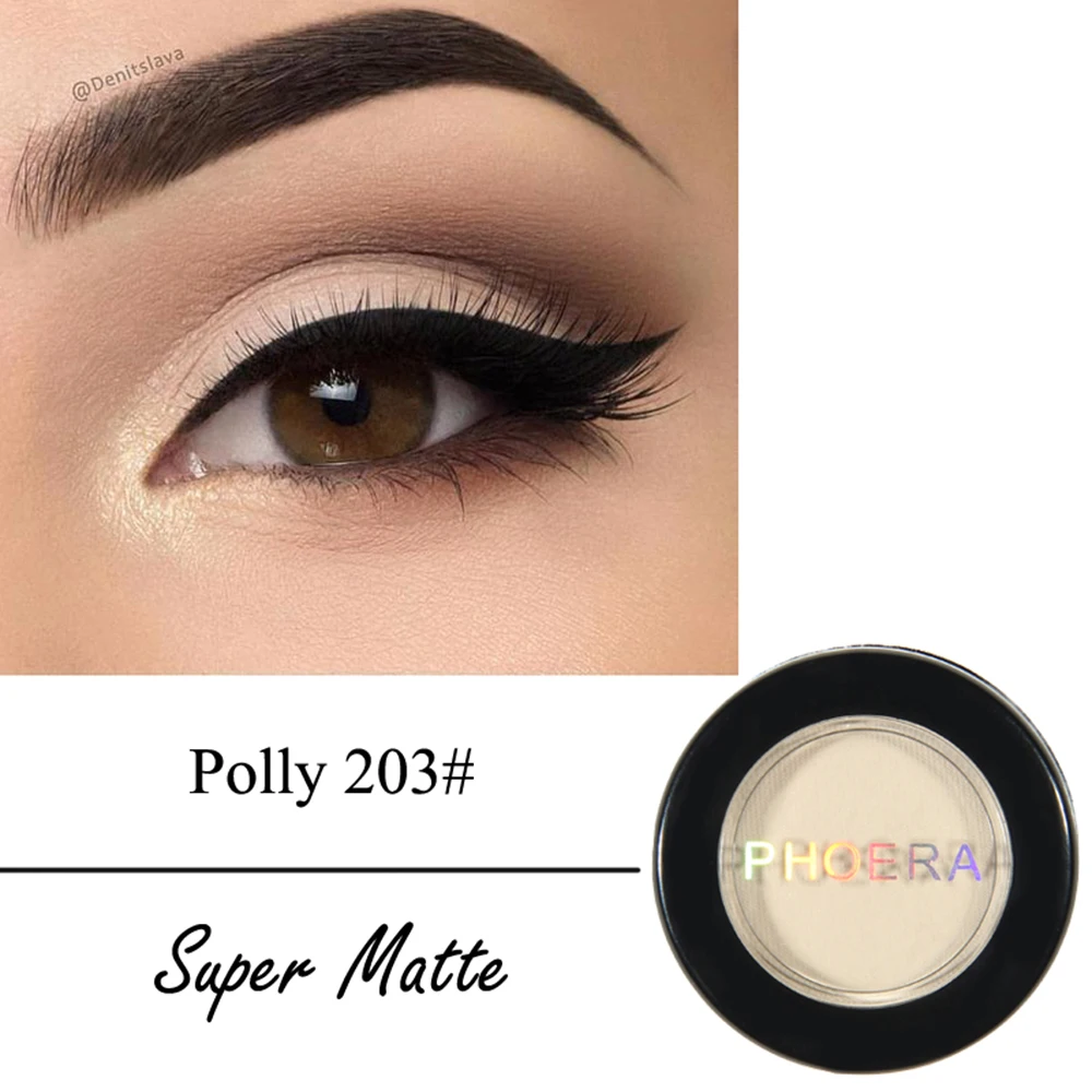 PHOERA матовые Smoky Eyes тени для век Палитра теней для макияжа Водонепроницаемый Блестящий мерцающий тени для век sombra 12 видов цветов косметический подарок для девочки TSLM2 - Цвет: 203