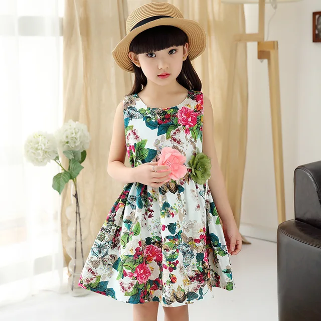 Fl Print Dress S Summer Flower With Belt 2017 Fl Print Dress S Summer Flower With Belt 2017 Children Elegant Dresses For