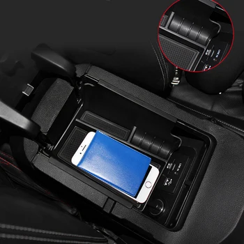 

1pcs Car Organizer For Ford Mustang 2015 2016 Central Armrest Storage Box Container Glove Holder Tray Car Accessories