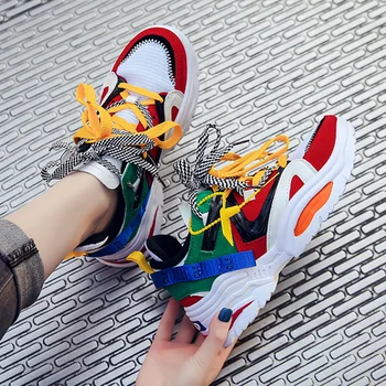 

Fashion Sneakers Women Shoes New Women Vulcanize Shoes 2020 Platform Shoes Women Flats Female Chunky Sneakers Walking Shoes