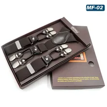  Fashion Men 6 Clips-on Braces Vintage Adjustable Mens Suspender For Trousers Husband Male Suspensorio For Skirt 125cm 