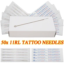 Коробка 50 шт 11RL одноразовые стерильные иглы татуировки 11 круглый набор лайнеров