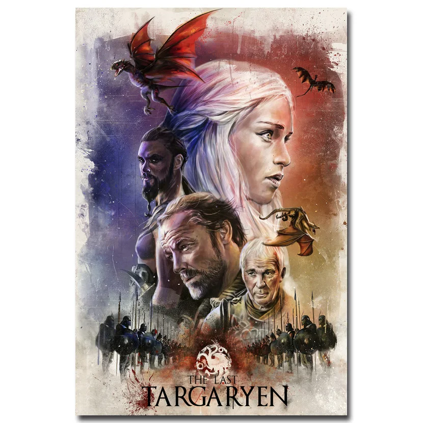 

NICOLESHENTING Game of Thrones Hot TV Series Art Silk Poster Print 12x18 24x36inch Daenerys Targaryen Wall Picture 042