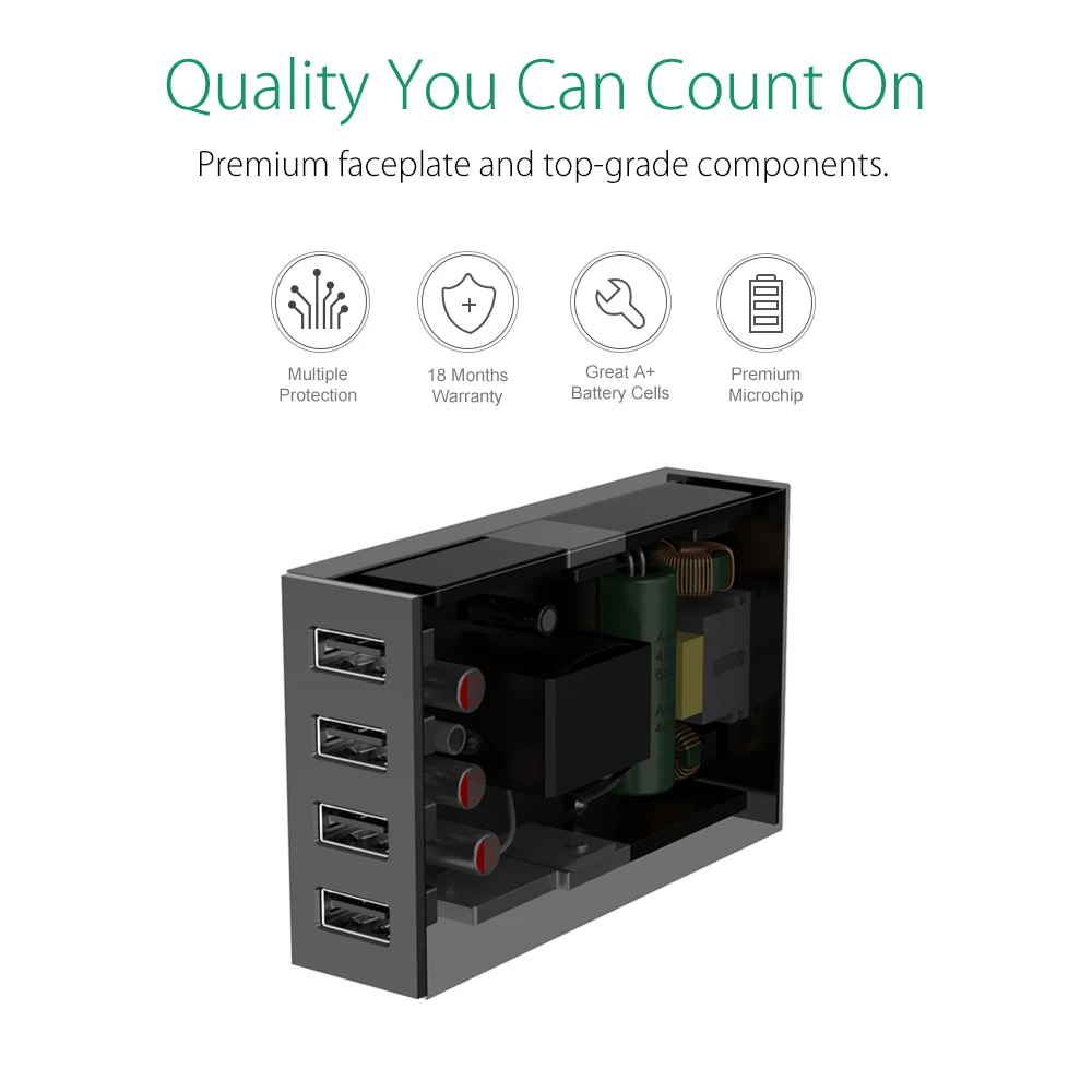  Orico 34W 4 Port USB Smart Desktop Ladegerät USB Universal Handy Ladegerät für Samsung LG Xiaomi Ne