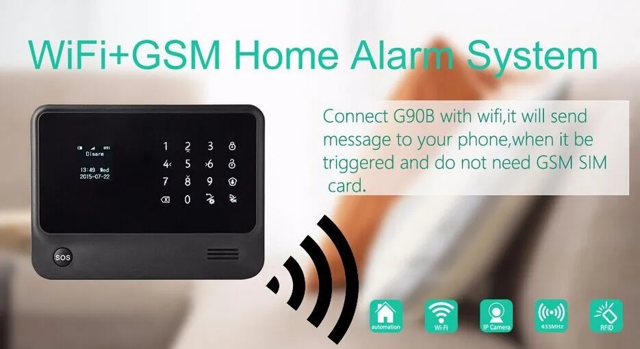 Marlboze голосовое приложение управляющий злоумышленник вор wifi GSM GPRS система охранной сигнализации Сенсорная клавиатура может работает с ip-камерой