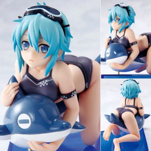 Аниме Sword Art Online II Sinon Swimsuit ver. SAO2 ПВХ фигурка сексуальная девушка Коллекционная