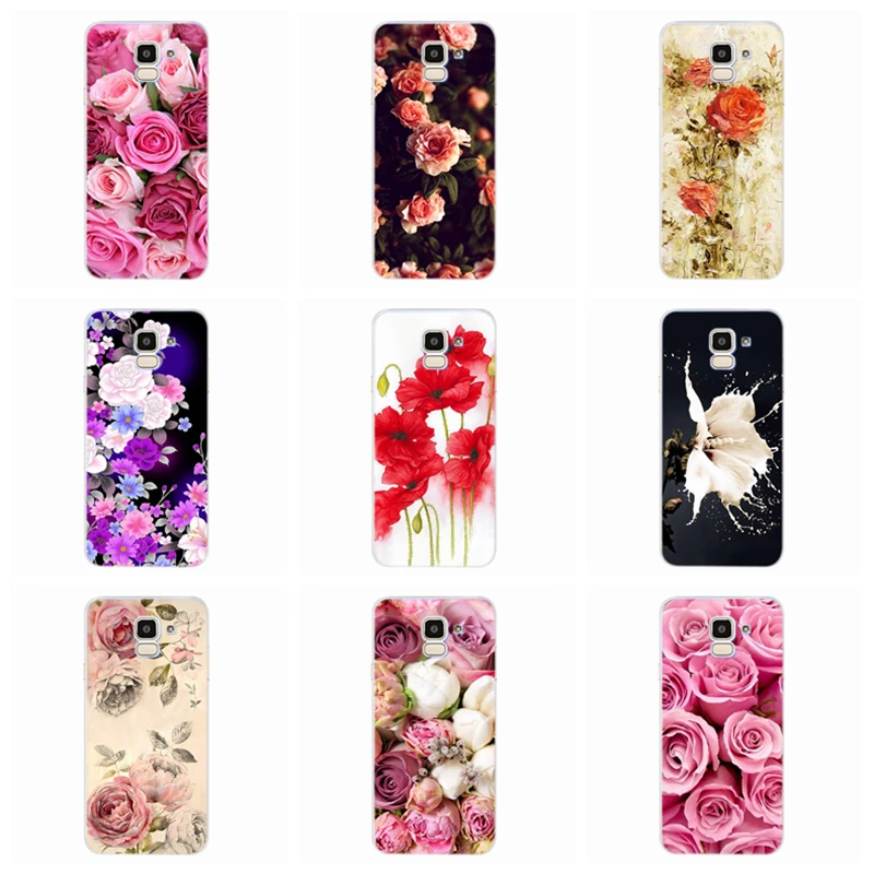 For Samsung Galaxy S9 S8 Plus J7 J5 J3 S7 edge J720 A3 A5 2016 2017 TPU Colorful Soft Flora Flower Face Design Case Fundas D078 |
