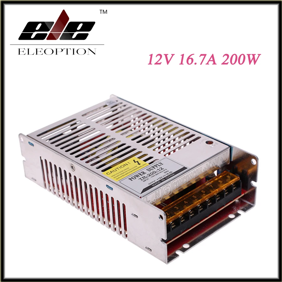 

Eleoption 200W 12V 16.7A Switch Power Supply Driver Adapter Voltage Transformer for Led Strip Light Display 110V/220V