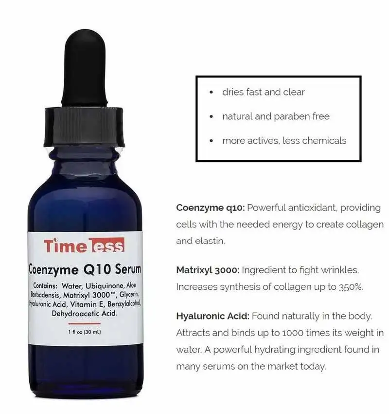Cheap Timeless Anti Wrinkle Serum COENZYME Q10 Matrixyl 3000 Hyaluronic Acid Face Serum 1 oz 30ml