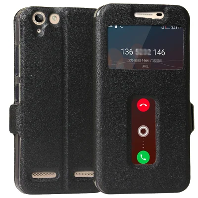 A9 جديد وصول! مزدوجة النافذة فليب غطاء القضية لينوفو فيبي k5 لينوفو فيبي A6020 k5 زائد (A6020A46)