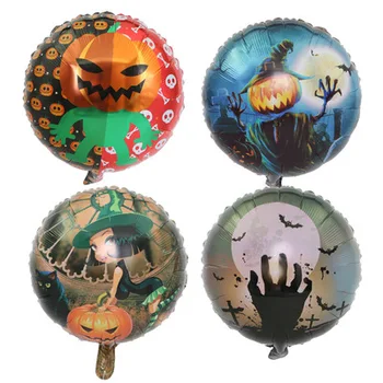 

50pcs/lot Devil Bringer Little Witches Pumpkin Scarecrow Halloween Foil Balloon Toys For Children Birthday Party Suppliers