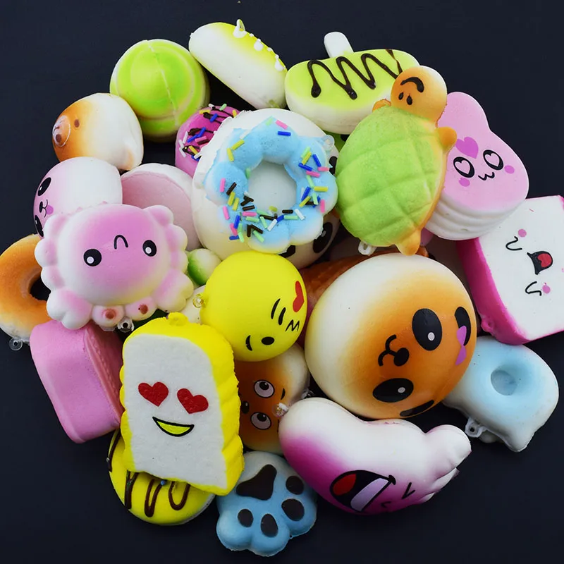5 шт./лот игрушки Squishy Cat хлеб торт булочка брелок в виде пончика Kawaii Squishies