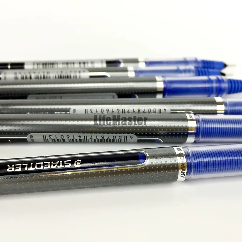 Гладкий супер хороший! Германия Staedtler 0,5 мм гелевая ручка Синие жидкие чернила для письма Наконечник иглы канцелярские принадлежности для студентов, офиса, школы