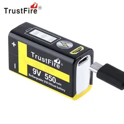 4 шт. TrustFire 550 мАч 9 В Батарея Перезаряжаемые USB литиевая Батарея с предохранительный клапан светодиодный индикатор