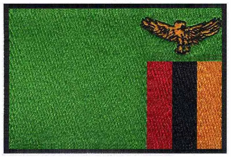 EmbroideryflagofZambia3widegreencolorpatchtextilepatches