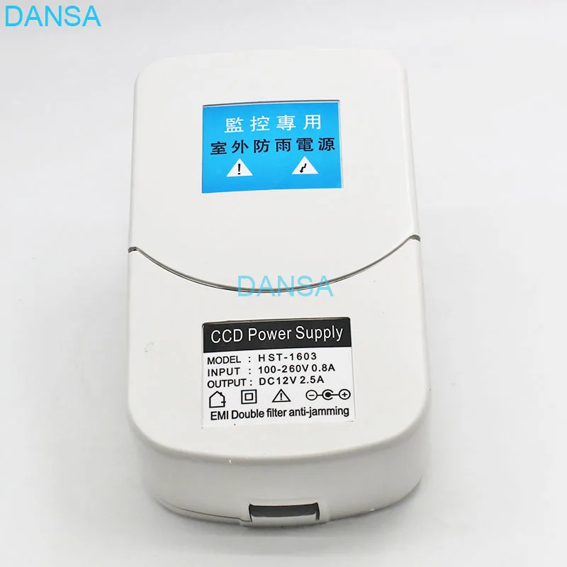 

1pcs AC 100V-260V To DC 12V 2.5A Power Adapter Supply 12V 2500mA DC Plug For LED CCD Security Monitoring Waterproof