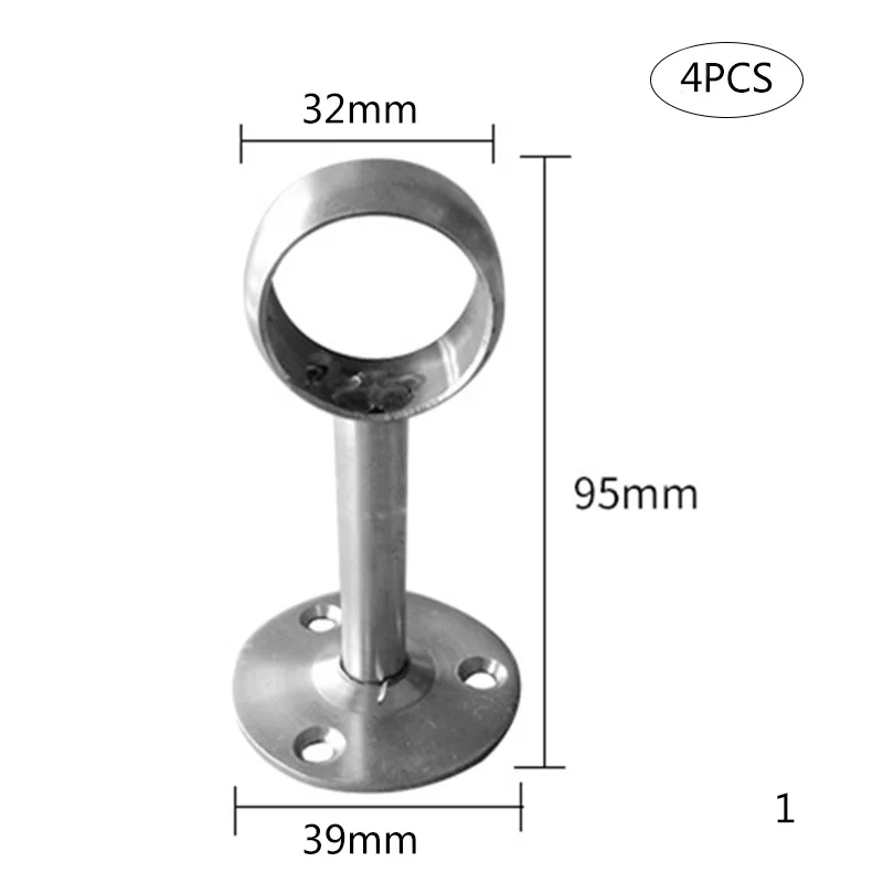 High 4 Pcs Shower Curtain Closet Rod Holder Pipe Flange Socket Ceiling Mount Bracket Stainless Steel LG66 - Цвет: I