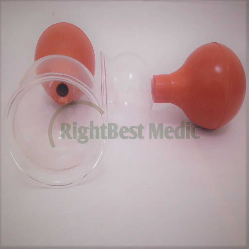 2 Cups Body Massage Cupping Health care Beauty tools 5 Sizes Medical Glass and Rubber Vacuum Suction Cupping Cups