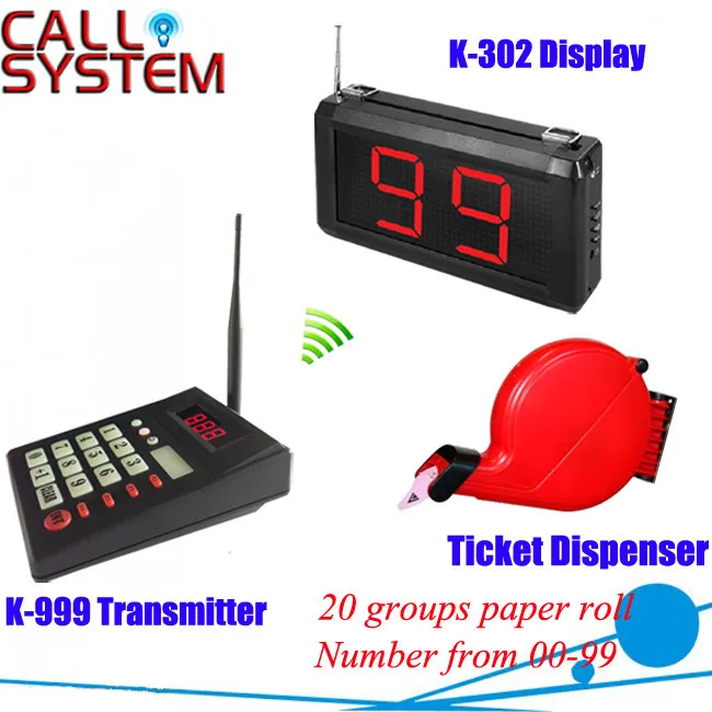 K-999+302+K-T 1+1+1 queue ticketing system