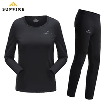 Supfire, термобелье, набор, женское, анти-микробное, женское, теплое, кальсоны, женские, спортивные, быстросохнущее, зимнее, термо нижнее белье C007
