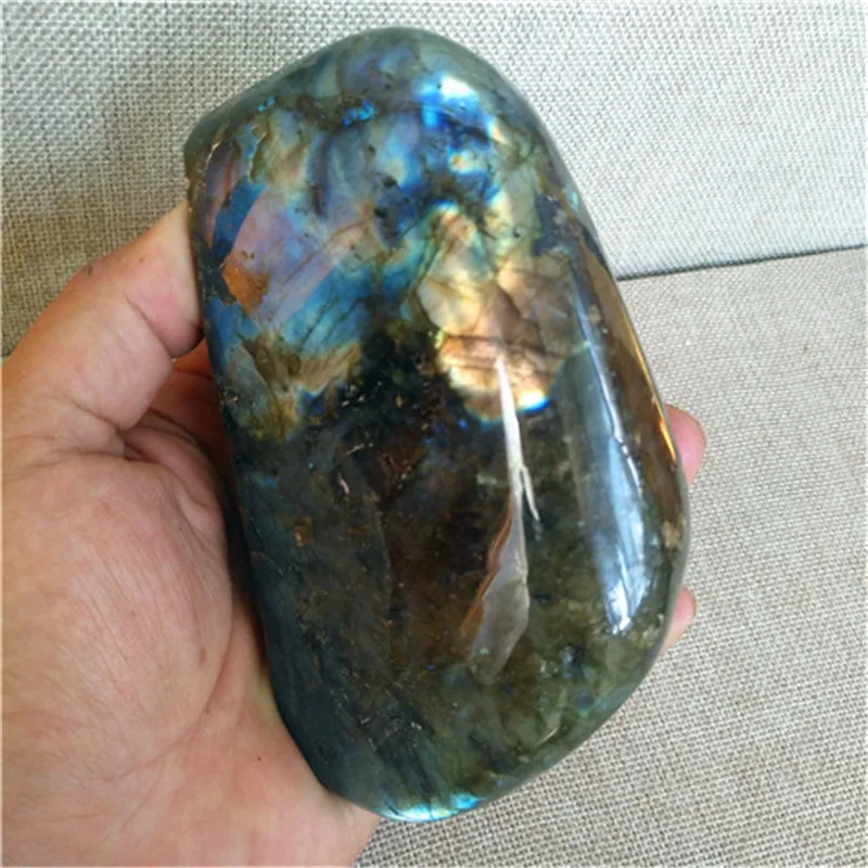 (835g) 100% Natural Labradorite Crystal Rough Polished Madagascar