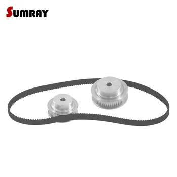 

SUMRAY GT2 Timing Pulley Belt Set 2GT 40T 60T ReductionToothed Pulley Wheel 60T 40T GT2 Timing Belt GT2-280mm For 3D Printer
