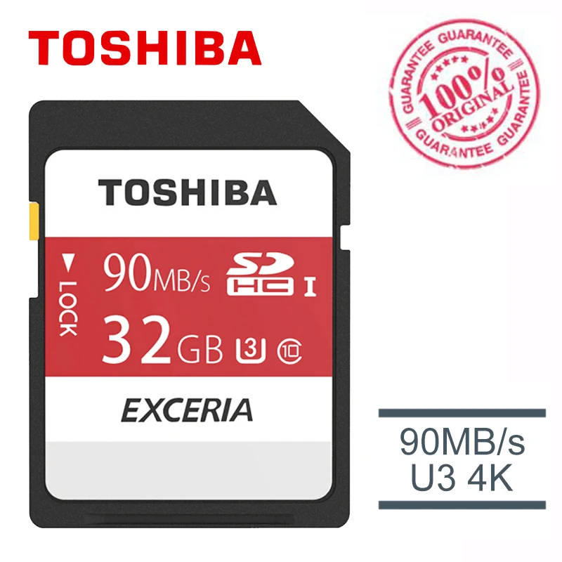 TOSHIBA SD карта 32 ГБ 64 128 90 м/с SDXC SDHC UHS-I U3 карт sd Class10 Tarjeta карты памяти для Камера со