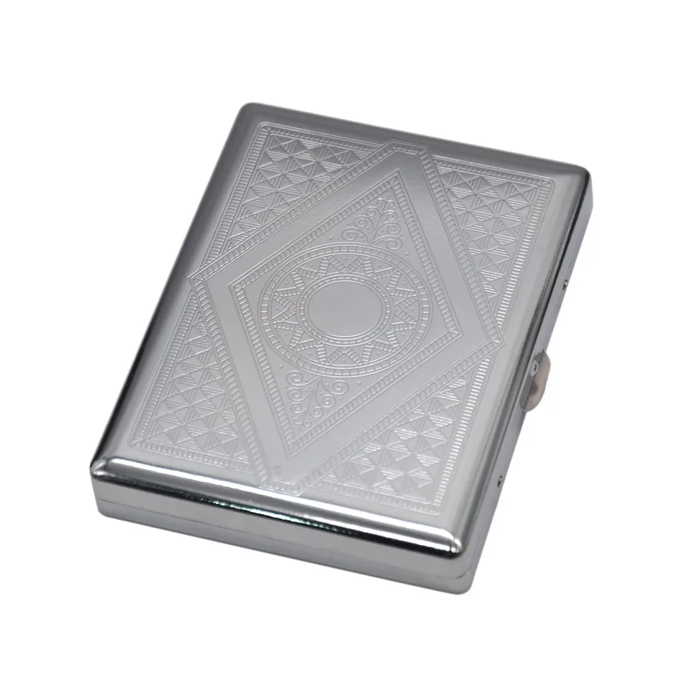 

1X Blunt Metal 105mm*80mm Cigarette Case Holding 18 Cigarettes (85mm*8mm) Tobacco Case Box With 2 Clips.Pattern Random