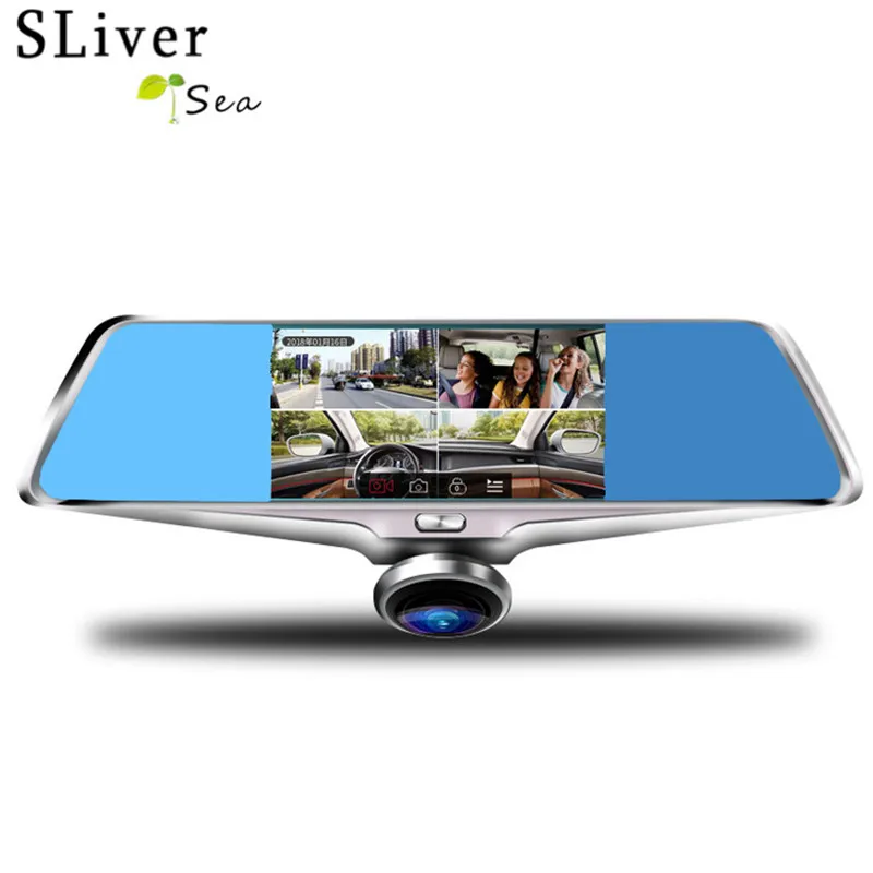 

SLIVERYSEA Panoramic Car Dvr Rearview mirror 360 Degree Camera With Dashboard Camera Car DVR Camcorder #B1278