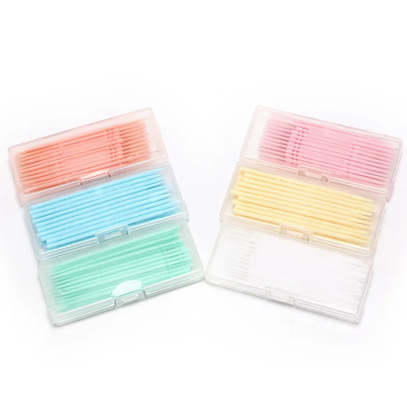 40Pcs/ box Portable Double headed Eco Friendly Tooth Pick Plastic