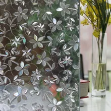 Статическая клеящаяся ПВХ пленка для окон Изолированная пятилепестковая Цветочная 3D стеклянная Наклейка 45x200 см декоративная пленка наклейка для ванной