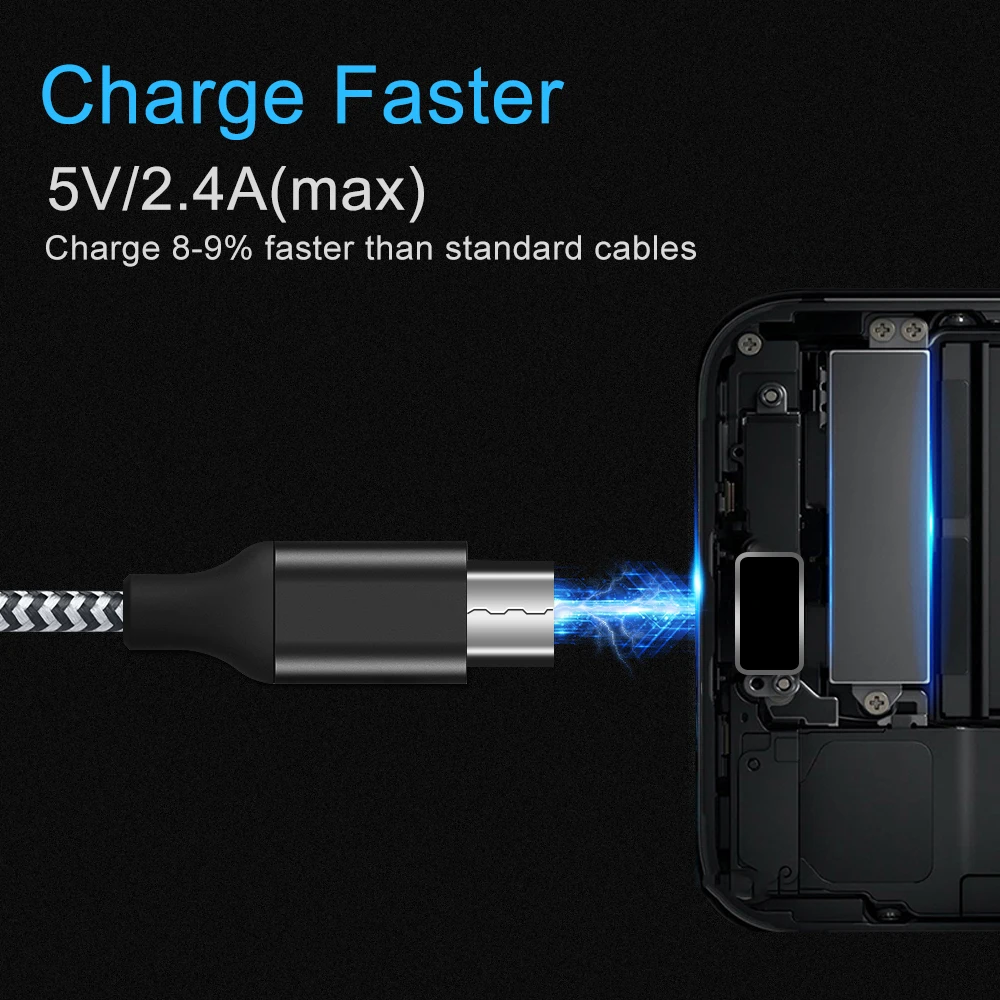 Кабель Micro USB TECKNET 2 А кабель для быстрой зарядки и передачи данных Samsung Xiaomi