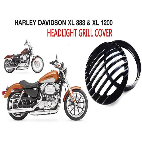 Мотоцикл фара Гриль Крышка 5 3/4 &quotдля Sportster 48 XL883 XL 1200 1994-2014 ЧПУ Алюминиевый черный |