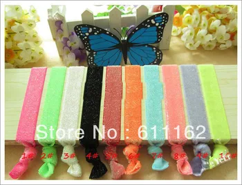 

50pcs 0.8inch Multicolor Ribbon Hair Tie Fold Over Elastic Headbands Ponytail Hair Tie Hair Holder Hair Accessories