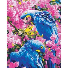 Цветок попугай DIY цифровая картина маслом номера современные стены книги по искусству холст живопись уникальный подарок для стены домашний декор