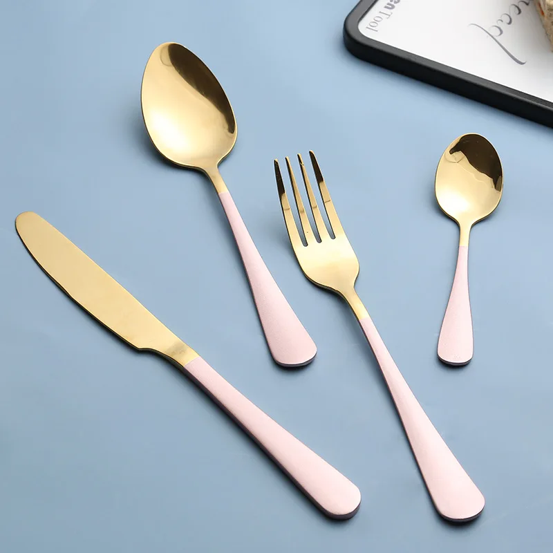 

4pcs/set Knife and Fork Western dinnerware set 304 Stainless Steel Black Cutlery Set Knife Fork Set Tableware dinner tools