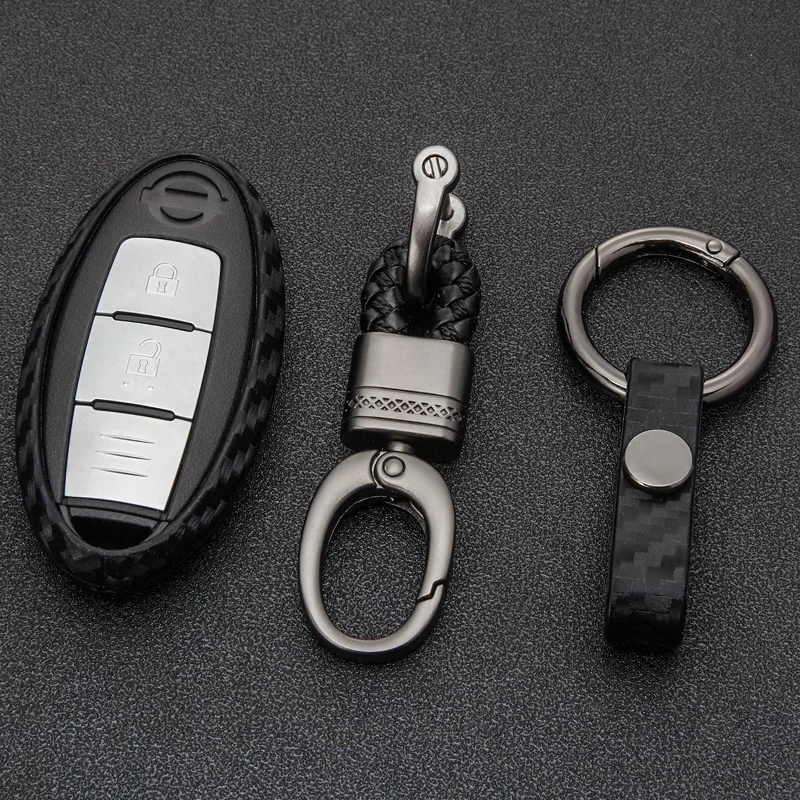 Паттерн углеродного волокна Автомобильный ключ чехол для ключей для Nissan Note Qashqai J10 Micra K12 Teana Tiida Juke лист марта Murano ключевые аксессуары