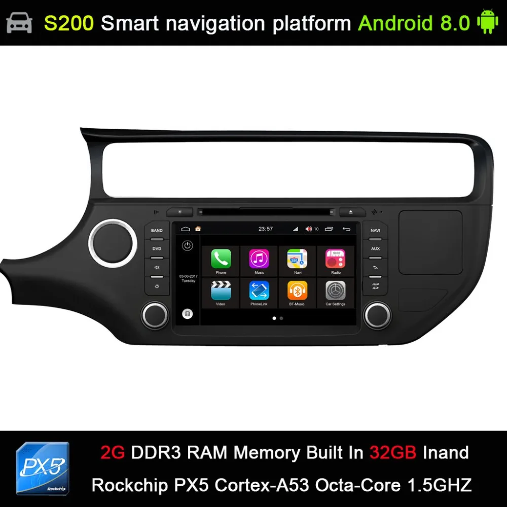 

Android 8.0 system PX5 Octa 8-Core CPU 2G Ram 32GB Rom Car DVD Radio GPS Navigation for Kia RIO 2015-2018