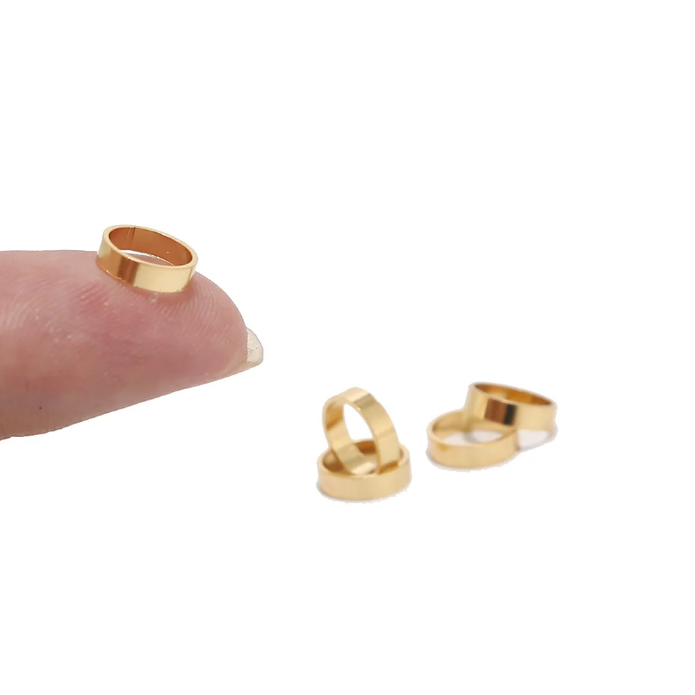 100PCSStainlessSteel8mmRoundClosedSeamlessJumpRingsGold