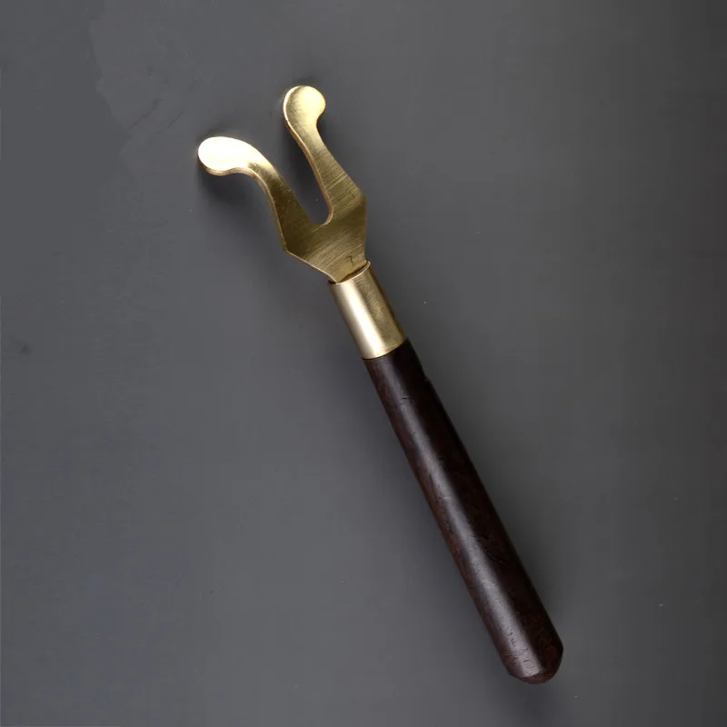 

Copper fork with wooden handle For Cast Iron Teapot kung fu Tea Pot set Heat insulation cooking kitchen Tools