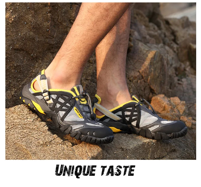 Марка vesonal/Летние Стильные мужские сетчатые сандалии; Мужская обувь для пары; повседневные пляжные дышащие Туфли-светильник на шнуровке; качественные удобные сандалии