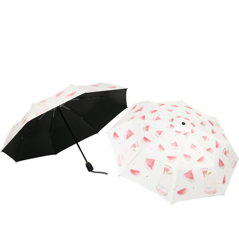 YADA High Quality Watermelon&Leaves Umbrella Fold Automatic Umbrellas For Women UV Rainproof Protection Parasol Umbrella YD159