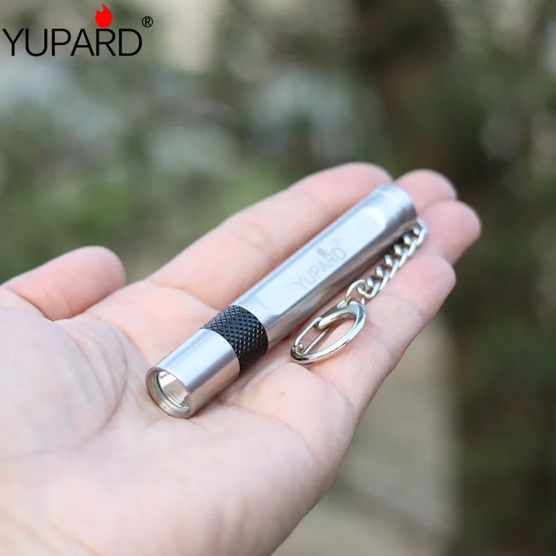 

YUPARD Q5 LED 3Modes Stainless Shell mini outdoor camping fishing Torch Light Flashlight torch Rechargeable 10440 AAA battery